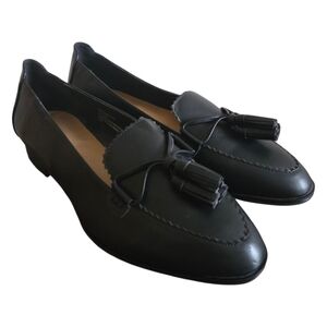 Comfortview Marilyn Loafers Womens Sz 10W Black Tassel Almond Toe Low Heel 14022